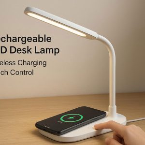 Rechargeable LED Desk Lamp with Wireless Charging and Touch Control