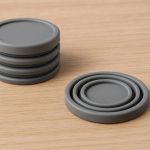Stackable Silicone Coaster with Collapsible Design for Easy Storage
