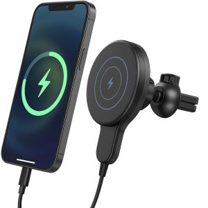 Universal Car Phone Holder with Magnetic Mount and Wireless Charging