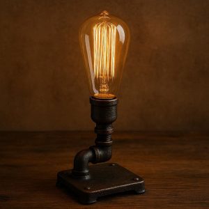 Vintage Edison Bulb Desk Lamp with Industrial Metal Base